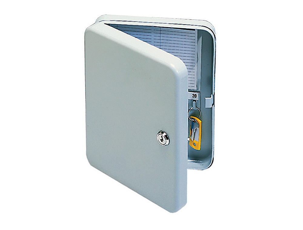 ARMARIO METALICO PORTALLAVES Q-CONNECT CHAPA DE ACERO CERRADURA DE SEGURIDAD 200X160X60 MM PARA 20 LLAVES