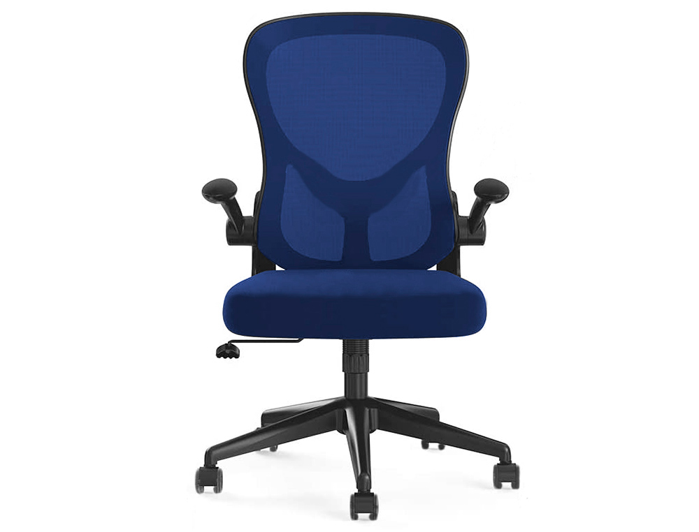 SILLA GIRATORIA Q-CONNECT BASE METAL REGULABLE EN ALTURA 910+75MM ALTO 610MM ANCHO 550MM PROFUNDIDAD AZUL