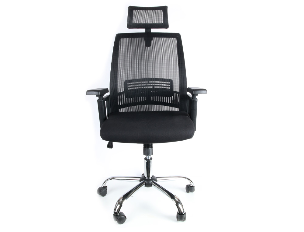 SILLA DE DIRECCION Q-CONNECT ERGONOMICA BASE METAL RESPALDO ALTO CON REPOSACABEZA AJUSTABLE