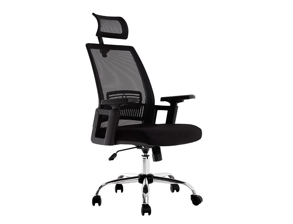 SILLA DE DIRECCION Q-CONNECT ERGONOMICA BASE METAL RESPALDO ALTO CON REPOSACABEZA AJUSTABLE