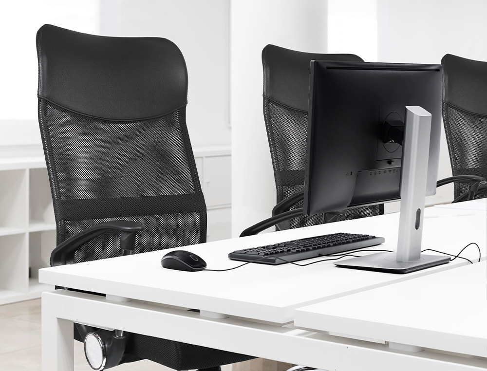 SILLA DE DIRECCION Q-CONNECT BASE METAL RESPALDO ALTO REGULABLE EN ALTURA 1110+100MM ALTO PIEL Y MALLA