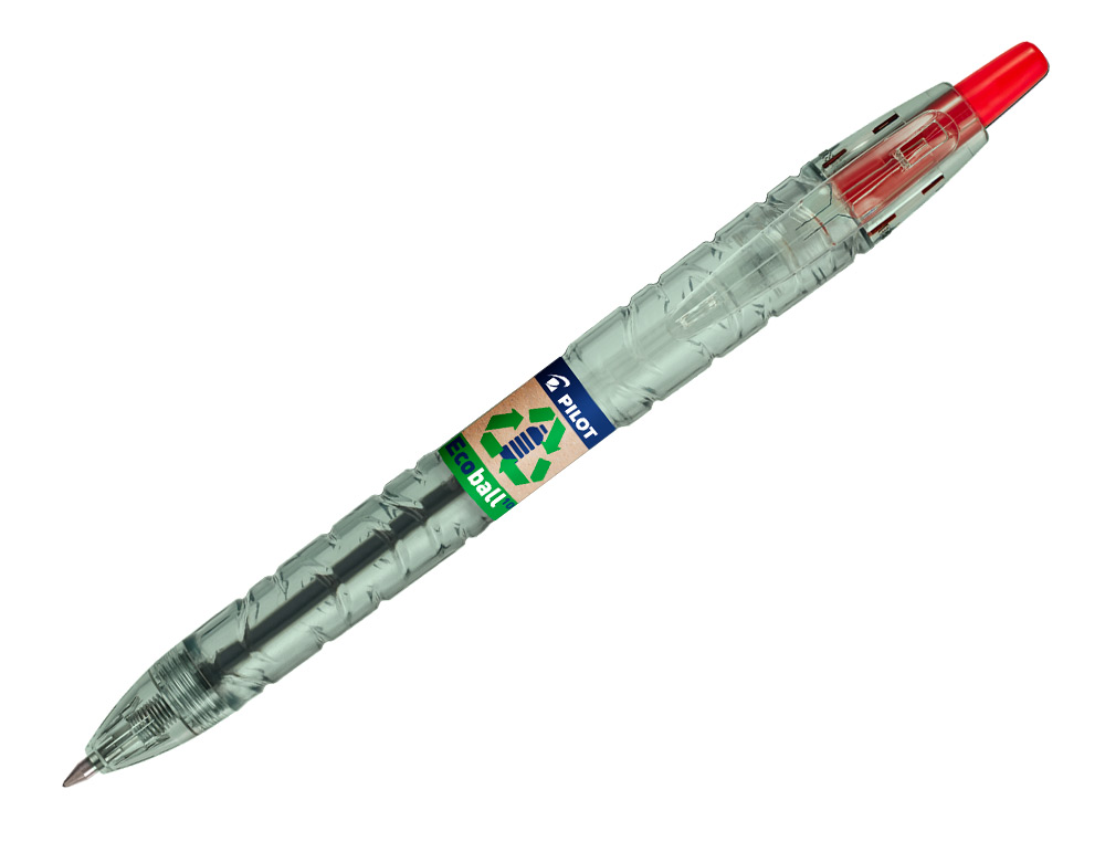 BOLIGRAFO PILOT ECOBALL PLASTICO RECICLADO TINTA ACEITE PUNTA DE BOLA 1 MM COLOR ROJO