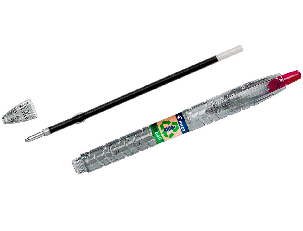BOLIGRAFO PILOT ECOBALL PLASTICO RECICLADO TINTA ACEITE PUNTA DE BOLA 1 MM COLOR ROJO