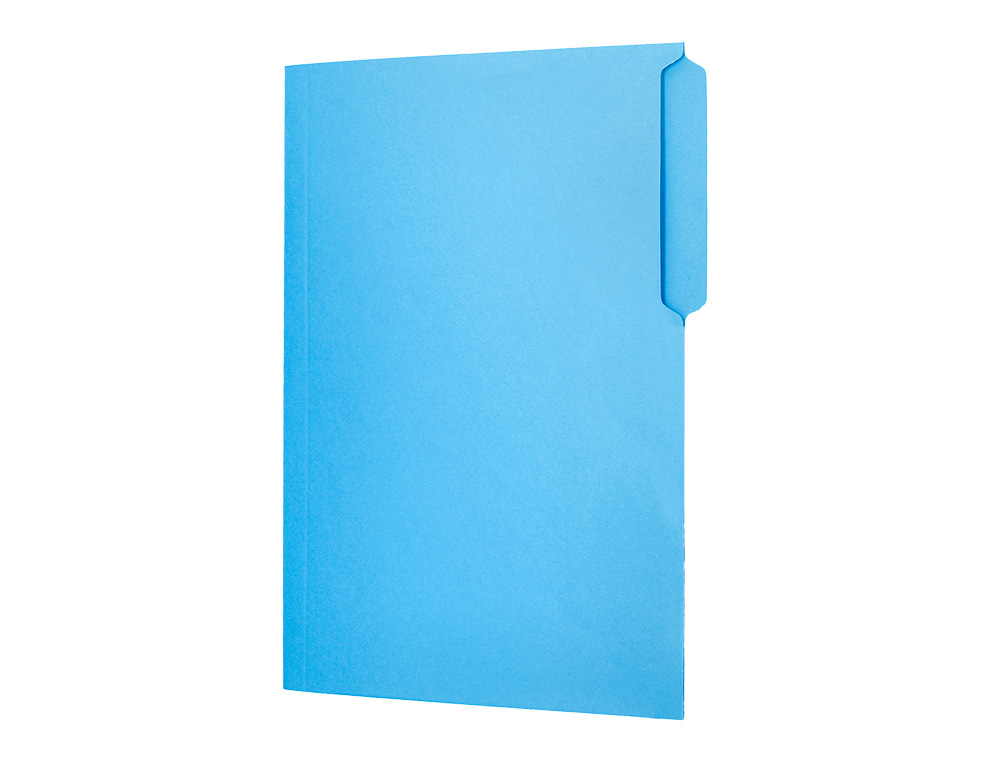 SUBCARPETA CARTULINA LIDERPAPEL FOLIO PESTAA IZQUIERDA 240G/M2 AZUL