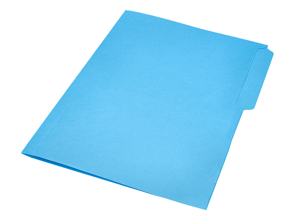 SUBCARPETA CARTULINA LIDERPAPEL FOLIO PESTAA IZQUIERDA 240G/M2 AZUL