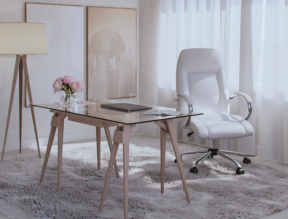 SILLA Q-CONNECT DIRECCION VERO NA SIMIL PIEL BASE METALICA ALT MAX 1210 ANC 650 PROF 730 MM RUEDAS PREMIUM COLOR BLANCO