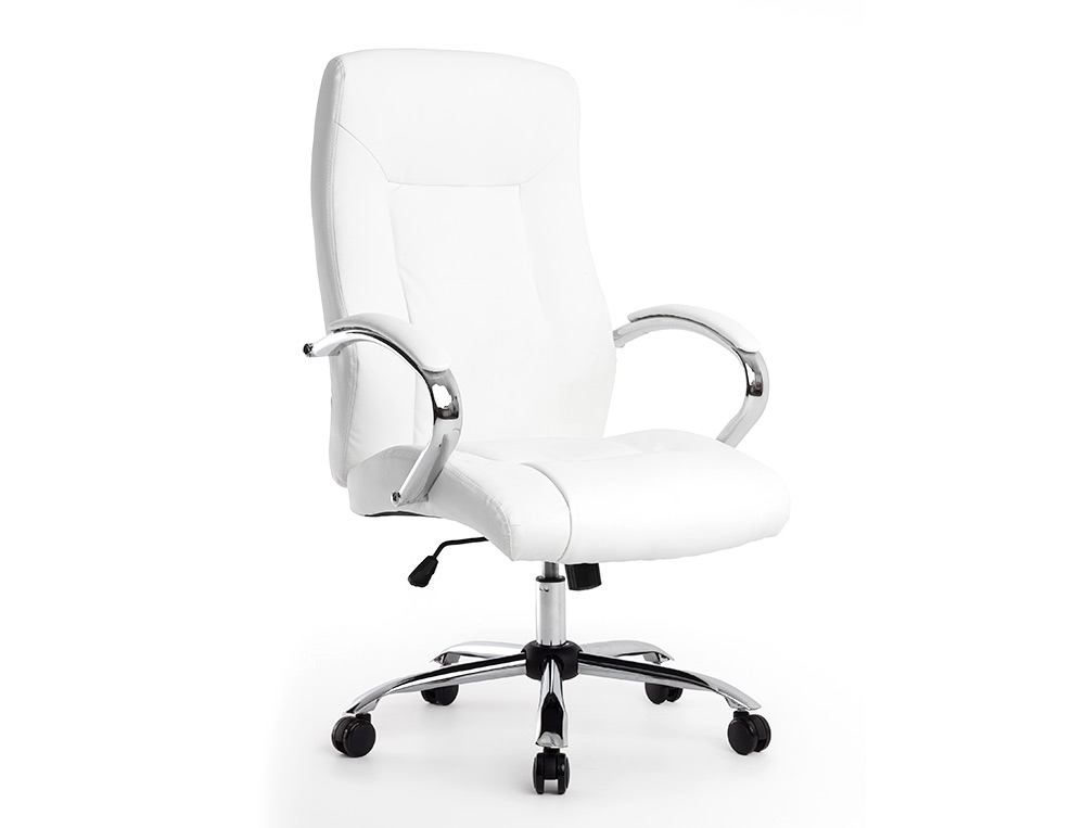 SILLA Q-CONNECT DIRECCION VERO NA SIMIL PIEL BASE METALICA ALT MAX 1210 ANC 650 PROF 730 MM RUEDAS PREMIUM COLOR BLANCO