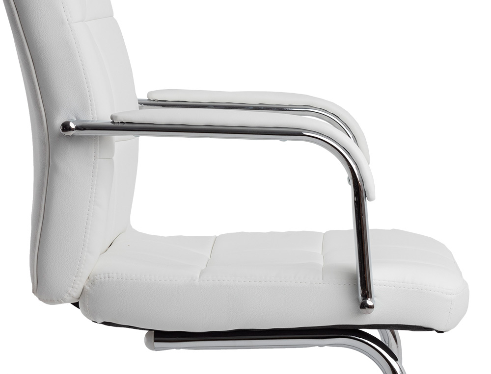 SILLA Q-CONNECT ESCRITORIO PIA VE SIMIL PIEL BASE METALICA ALT MAX 1050 ANC 610 PROF 680 COLOR BLANCO
