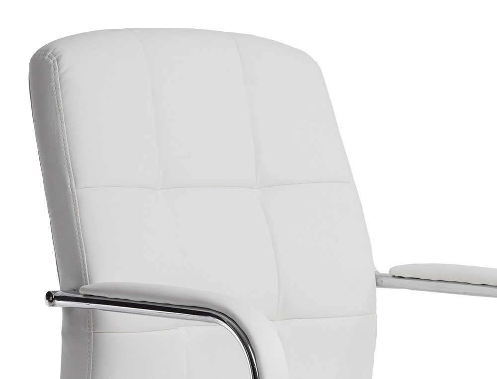 SILLA Q-CONNECT ESCRITORIO PIA VE SIMIL PIEL BASE METALICA ALT MAX 1050 ANC 610 PROF 680 COLOR BLANCO