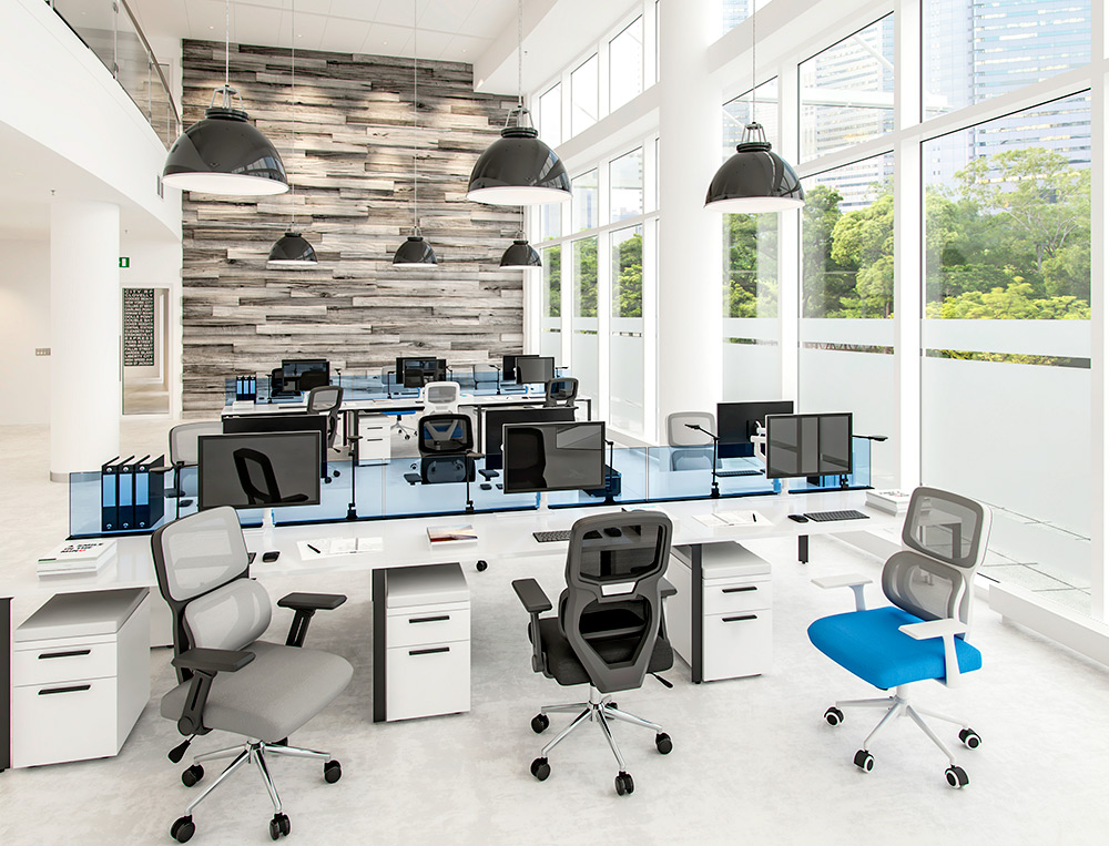 SILLA Q-CONNECT OFICINA LUCCA MALLA BASE METALICA ALT MAX 1090 ANC 700 PROF 650 RUEDAS PREMIUM COLOR NEGRO