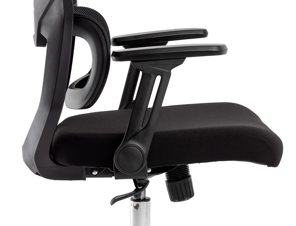 SILLA Q-CONNECT OFICINA LUCCA MALLA BASE METALICA ALT MAX 1090 ANC 700 PROF 650 RUEDAS PREMIUM COLOR NEGRO
