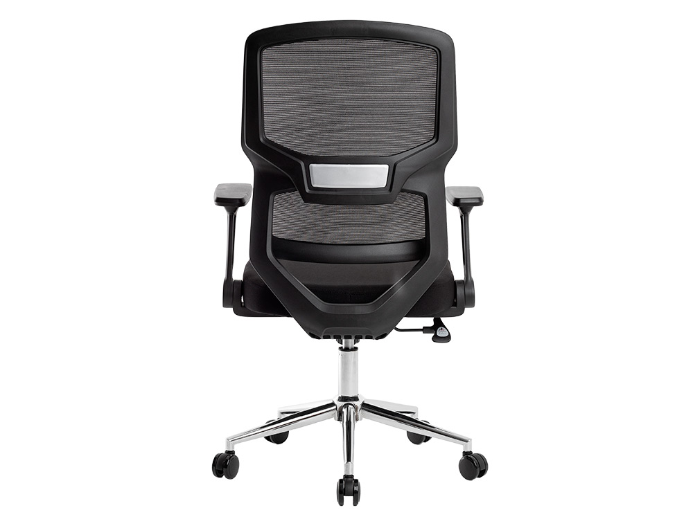 SILLA Q-CONNECT OFICINA LUCCA MALLA BASE METALICA ALT MAX 1090 ANC 700 PROF 650 RUEDAS PREMIUM COLOR NEGRO