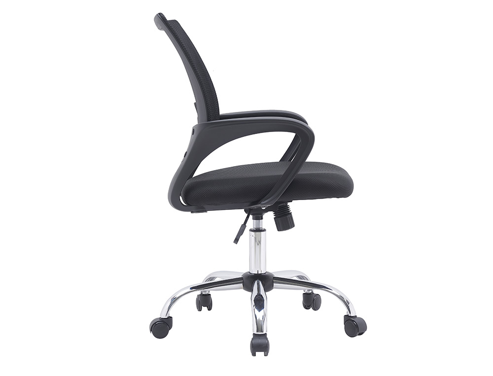 SILLA Q-CONNECT OFICINA SIENA MALLA BASE METALICA ALT MAX 1000 ANC 560 PROF 570 RUEDAS PREMIUM COLOR NEGRO