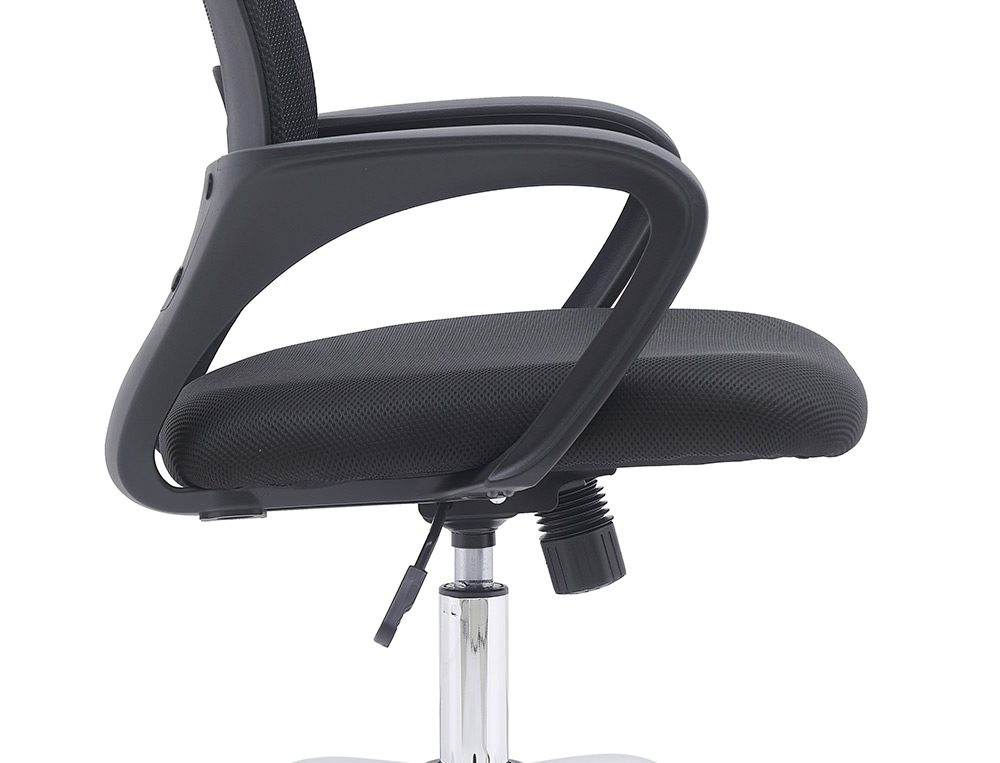 SILLA Q-CONNECT OFICINA SIENA MALLA BASE METALICA ALT MAX 1000 ANC 560 PROF 570 RUEDAS PREMIUM COLOR NEGRO