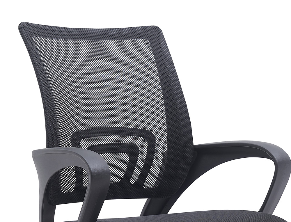 SILLA Q-CONNECT OFICINA SIENA MALLA BASE METALICA ALT MAX 1000 ANC 560 PROF 570 RUEDAS PREMIUM COLOR NEGRO