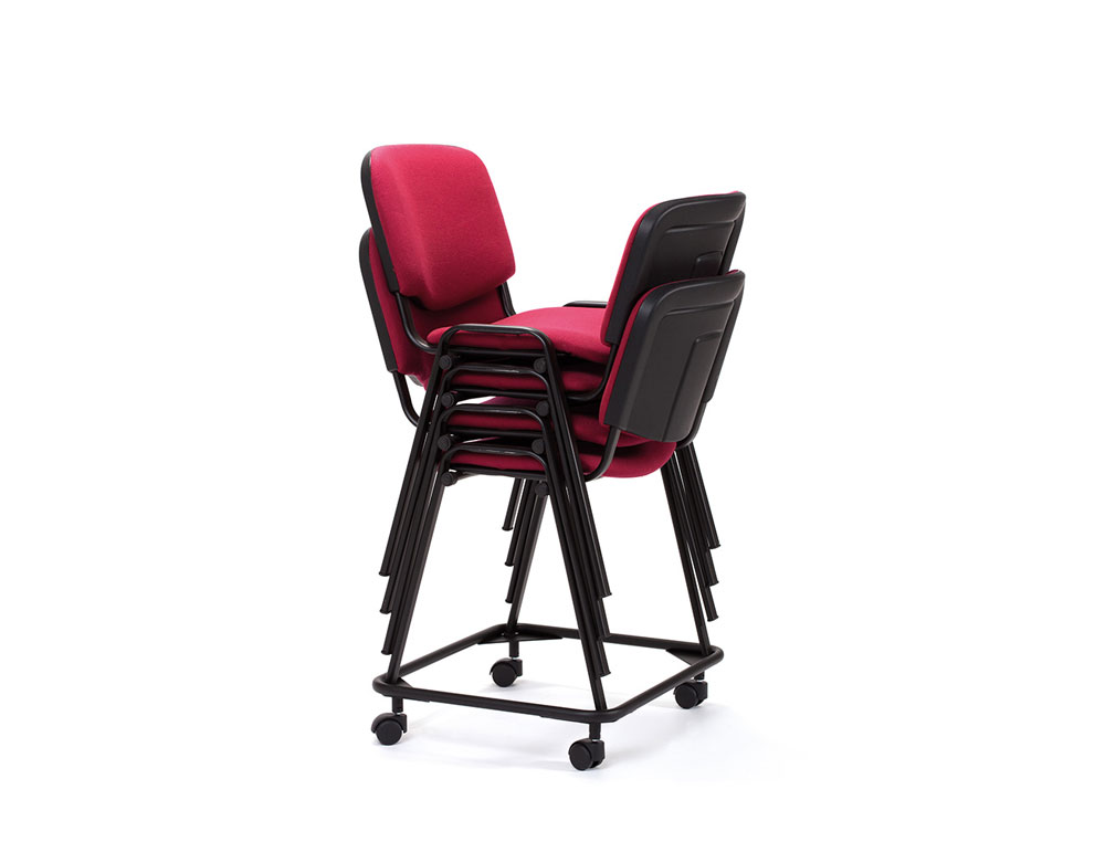 SILLA ROCADA CONFIDENTE ESTRUCTURA METALICA ASIENTO TELA IGNIFUGA GRIS 570X410X810 MM