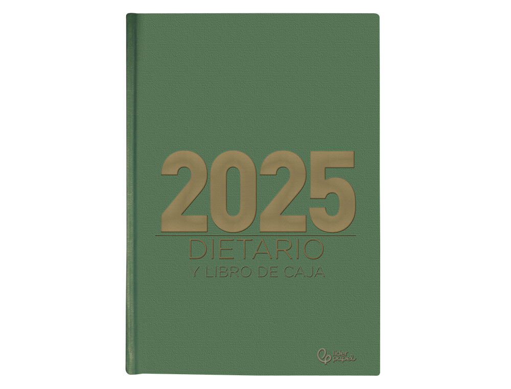 DIETARIO LIDERPAPEL 2025 CUARTO 15X21,5 CM COLOR VERDE PAPEL 70 GR