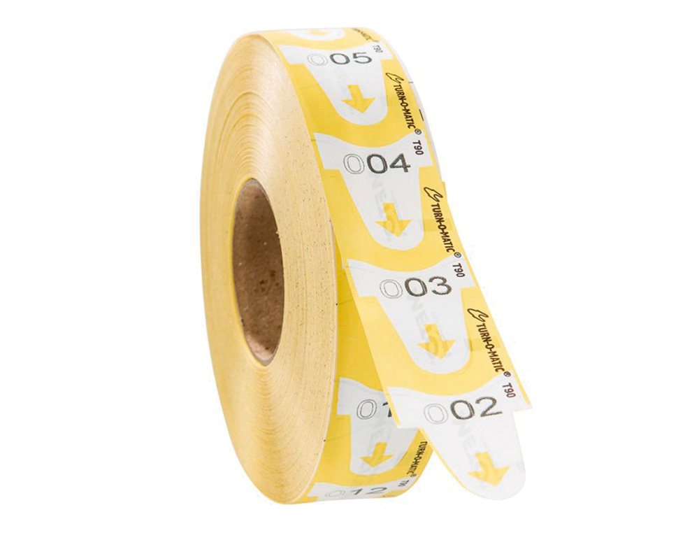 TICKETS TURNOMATIC 31X67 MM COLOR AMARILLO ROLLO 4000 TICKETS