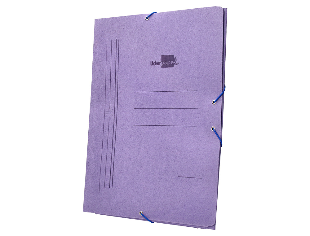 CARPETA LIDERPAPEL GOMAS TRES SOLAPAS CARTON COMPACTO FOLIO COLOR AZUL