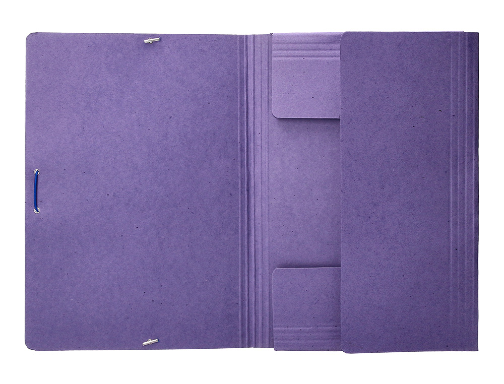 CARPETA LIDERPAPEL GOMAS TRES SOLAPAS CARTON COMPACTO FOLIO COLOR AZUL