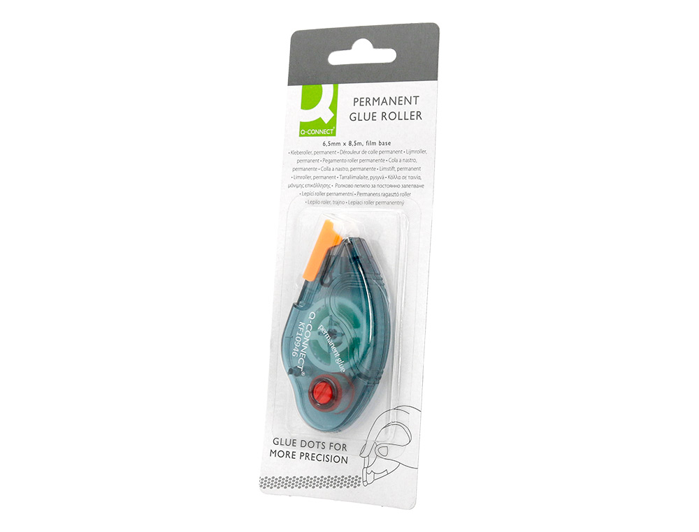 PEGAMENTO Q-CONNECT ROLLER COMPACT PERMANENTE 6,5 MM DE ANCHO X 8,5 MT UNIDAD