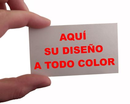 TARJETAS DE VISITAS A COLOR (100 Uds.) 85x55 mm. 350 GRS UNA CARA